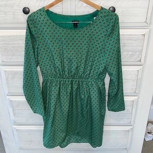 J. Crew Factory Green Patterned Dress